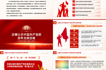 学好百年党史凝聚奋进力量PPT精美大气风七一建党节庆祝建党102周年专题党史党课课件模板