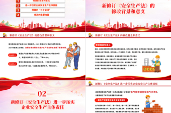 新《安全生产法》PPT红色卡通风全国安全生产月学好用好《安全生产法》提升安全管理水平专题课件模板下载