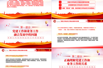 精美时尚党建业务深度融合PPT大气简洁以党建促业务以业务强党建党课