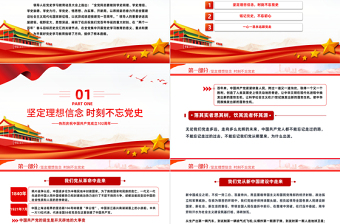 铭记党史不忘初心PPT红色党政风七一建党节热烈庆祝中国共产党成立102周年专题党课课件模板