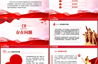 时尚大气党员干部从五个方面开展自检自查PPT简洁创意2023年主题教育民主生活会党课