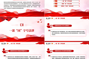 精美时尚维护国家安全的9部重要法律PPT红色大气增强国家安全法治意识牢固树立总体国家安全观党课