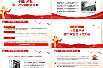 大气简洁从一大到二十大党的光辉历程PPT精美党政风党史学习课件
