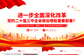 2025年进一步全面深化改革党的二十届三中全会做出哪些重要部署微党课PPT课件