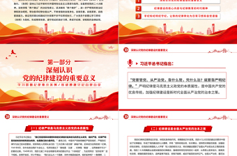红色精美学习贯彻纪律处分条例形成遵规守纪自律自觉PPT党课