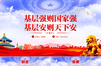红色质感基层治理PPT精美简洁基层强则国家强基层安则天下安宣讲党课课件