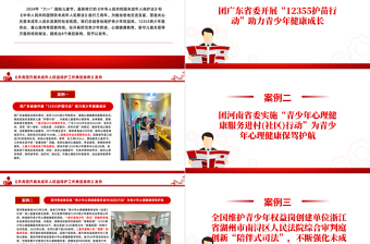红色庄严《共青团开展未成年人权益保护工作典型案例》PPT精美创意8个案例分析课件