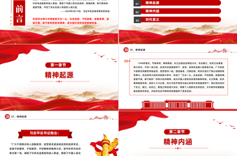 优质弘扬抗洪精神PPT大气简洁中国共产党人精神谱系系列微党课