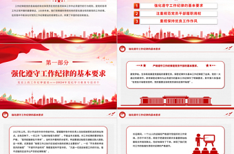 简洁风党史上的工作纪律建设PPT2024年党纪学习教育专题微党课