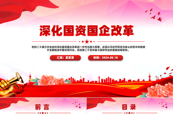 简洁大气深化国资国企改革PPT党课