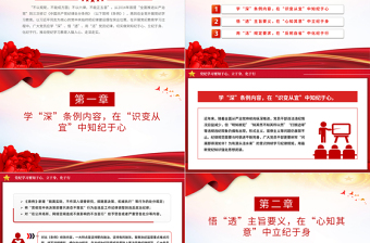 党纪学习教育PPT红色简洁要知于心立于身化于行党课课件
