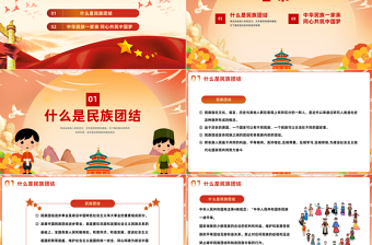 中华民族一家亲同心共筑中国梦PPT党政风民族团结进步宣传月应知应会知识课件模板下载