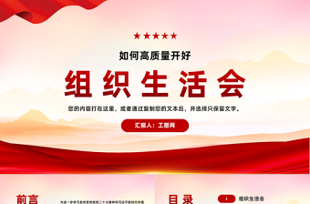 2025如何高质量召开组织生活会党课ppt