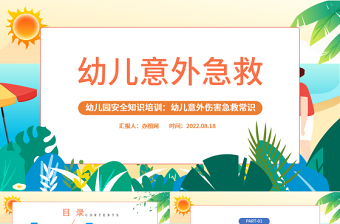 2025幼儿意外急救PPT卡通风幼儿园安全知识培训课件模板