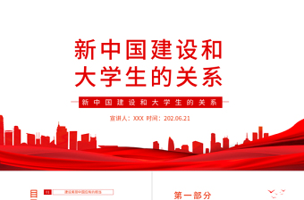 红色党政风红色党政风新中国建设和大学生的关系PPT专题党课课件模板
