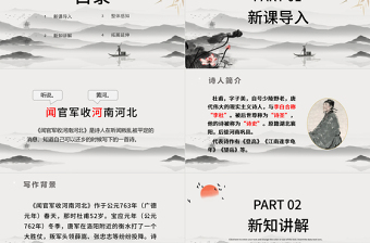 2025古诗三首 闻官军收河南河北PPT第9课小学五年级语文下册部编人教版教学课件