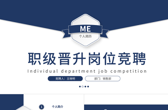 蓝色精致个人竞聘简历PPT面试求职职级晋升竞岗内部岗位竞聘报告