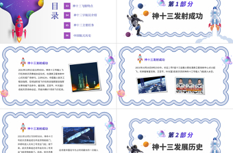 时尚大气神州十三号PT星空科技感中国空间站时代探索宇宙遨游太空航天知识介绍模板