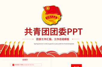 简洁实用共青团团委团组织团支部团委PPT模板