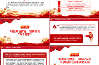 红色精美精美党政风党员干部学习教育之加强党性修养带头守纪明德PPT下载