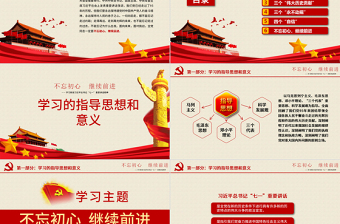 红色质感不忘初心继续前进习近平七一讲话学习PPT