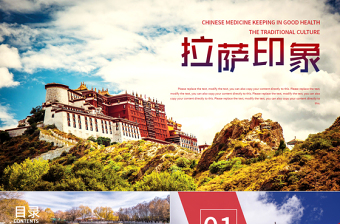 精美时尚布达拉宫西藏文化西藏旅游ppt