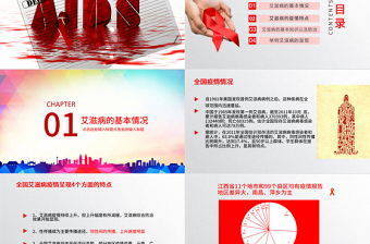 简洁大气世界艾滋病日PPT模板含详细内容