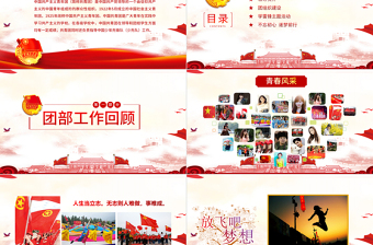 简约大气团委共青团志愿者青春正能量照片展示ppt