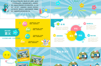 简约大气原创卡通清新新学年儿童小学幼儿园家长会PPT-版权可商用