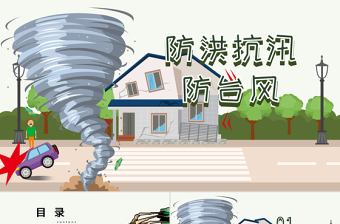 简洁实用原创防台风防汛抗洪防灾减灾日预防突发事件安全教育