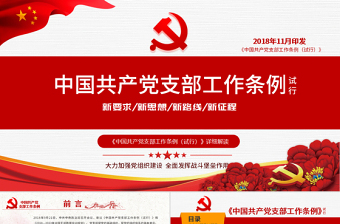原创精美党支部工作条例党建党政党课党组织-版权可商用