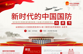 优秀原创新时代的中国国防白皮书部队军队军事政治-版权可商用-含讲稿