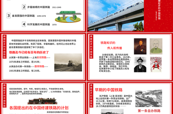 简约大气中国铁路发展历程教育教学通用PPT模板