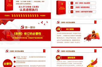 红色党建风红色党政中国共产党问责条例学习解读课件PPT