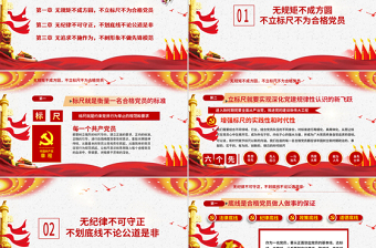 时尚大气立标尺划底线树形象做新时代合格共产党员入党宣誓专题微党课PPT模板