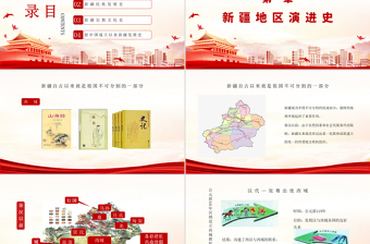 红色质感红色党政风地域党课之正确认识新疆四史筑牢中华民族共同体意识新疆党课PPT