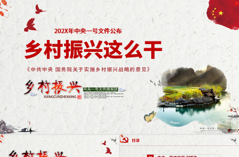 红色质感202X中央一号文件乡村振兴这么干PPT精讲党课ppt课件