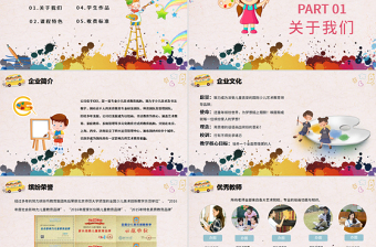 优秀少儿美术培训招生兴趣绘画班PPT模版