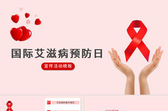 精美时尚国际预防艾滋病日PPT模板
