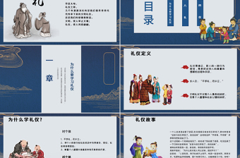 简约大气八礼四仪文明礼仪主题班会ppt