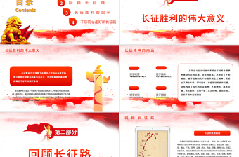 大气时尚弘扬长征精神党课红色精神ppt