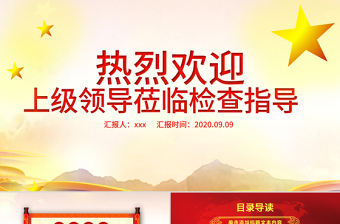 简洁风热烈欢迎领导莅临检查工作欢迎PPT模板幻灯片