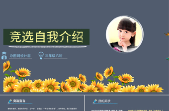 卡通精美小学生大队委班干部竞选自我介绍PPT模板幻灯片
