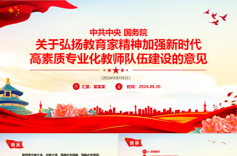 简洁大气弘扬教育家精神加强新时代高素质专业化教师队伍建设PPT课件