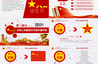 红色创意原创2019年八一建军节部队国防军事军史党政-版权可商用