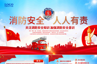 时尚大气消防安全人人有责关注消防安全知识加强消防安全意识消防安全PPT