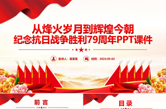 纪念抗日战争胜利79周年PPT课件模板