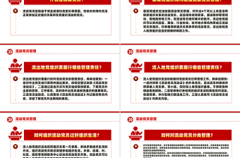 流动党员管理知识问答PPT简洁风党建工作课件下载