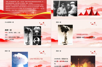 极简风简洁党建风两弹一星精神专题党课PPT