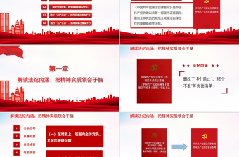 红色精美学深学透党规党纪永葆共产党员本色PPT严守纪律规矩党员党课课件下载